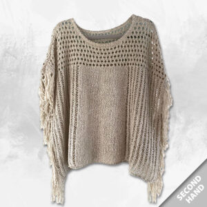 Fransenponcho beige