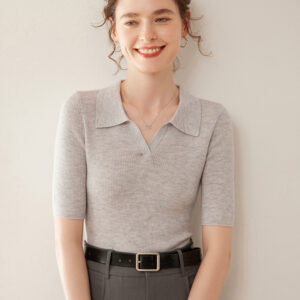 Damen-Kaschmir-Shirt Space-Grey