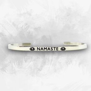 Armreif Mantra Namaste Edelstahl Silber